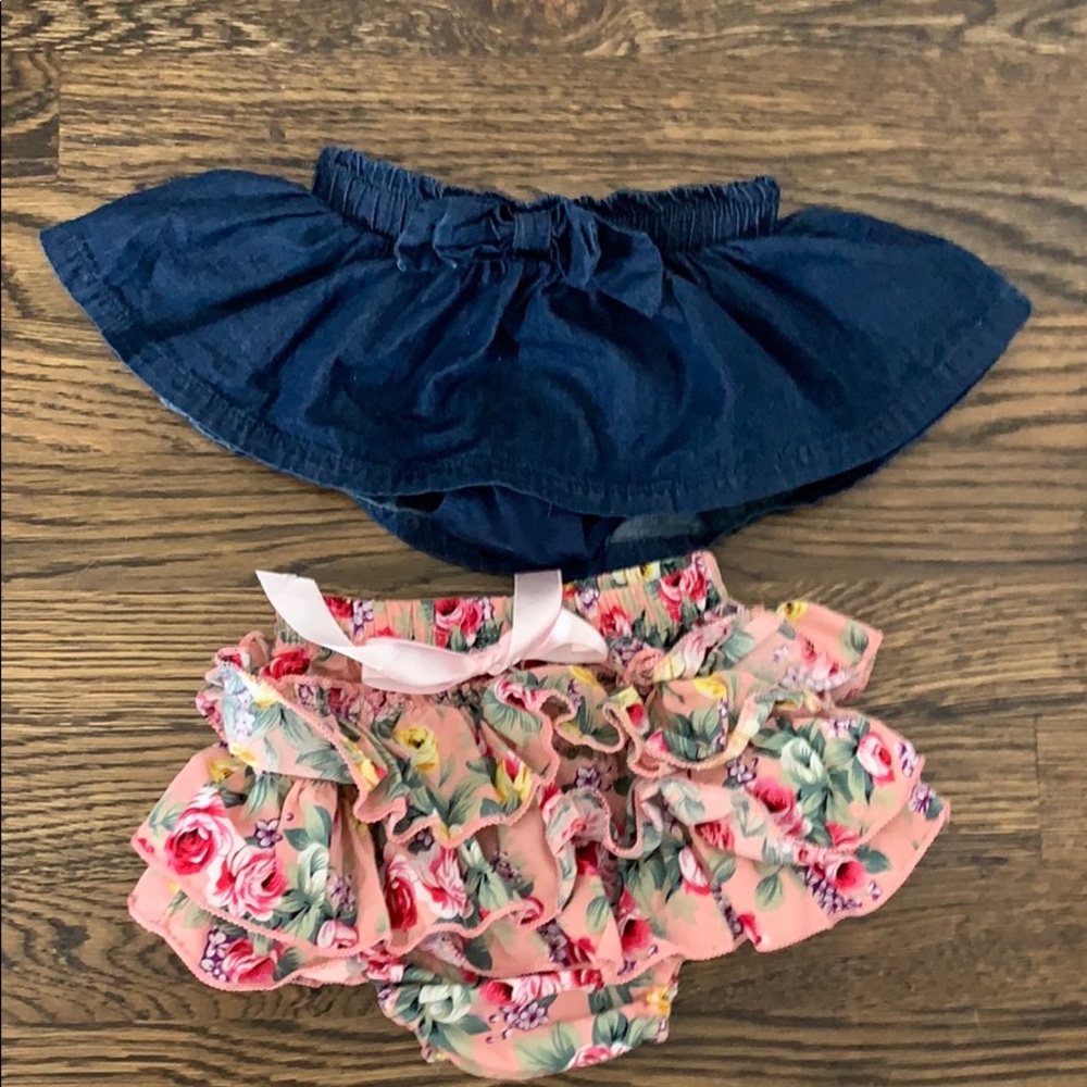 Baby girl Denim and floral bloomers